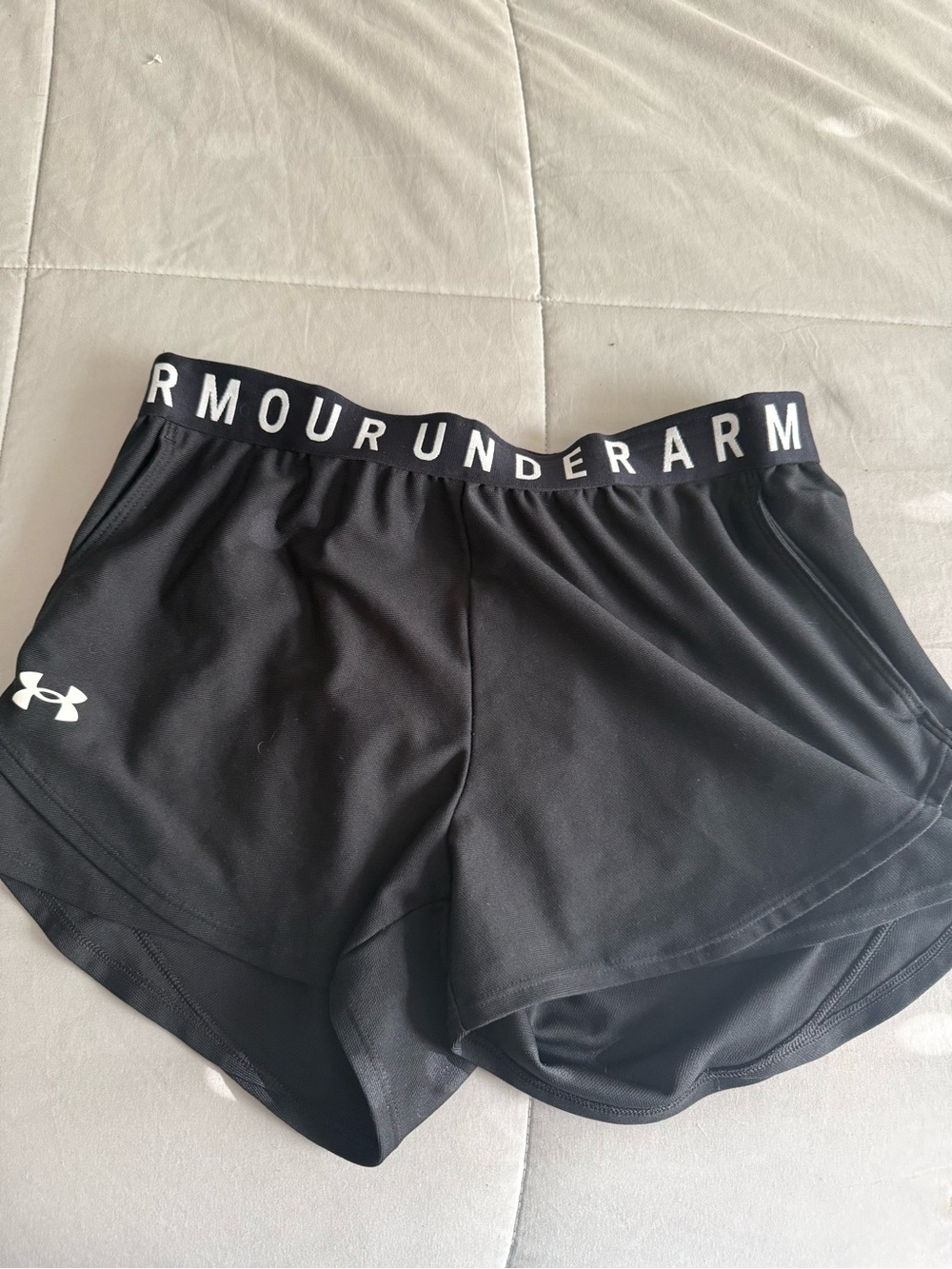Under Armour Black Women's Athletic Shorts with Branded Waistband